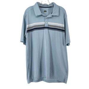 Bolle Golf Polo Mens Size L Blue Short Sleeve Striped Chest Quick Dry Collared